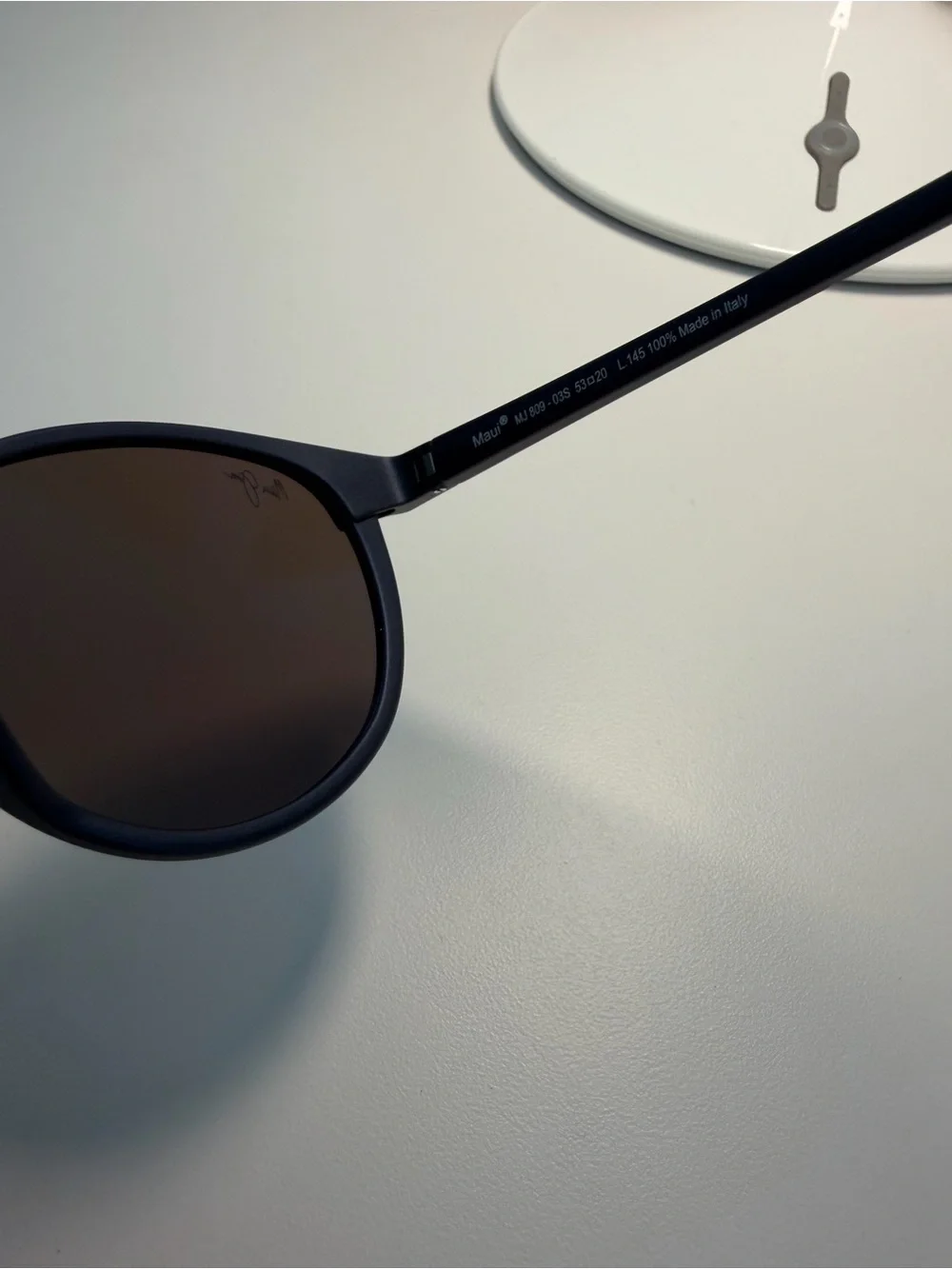 Maui Jim Kiawe MJ809-03S Blue Black Wood Grain Sunglasses 53-20-145 Italy